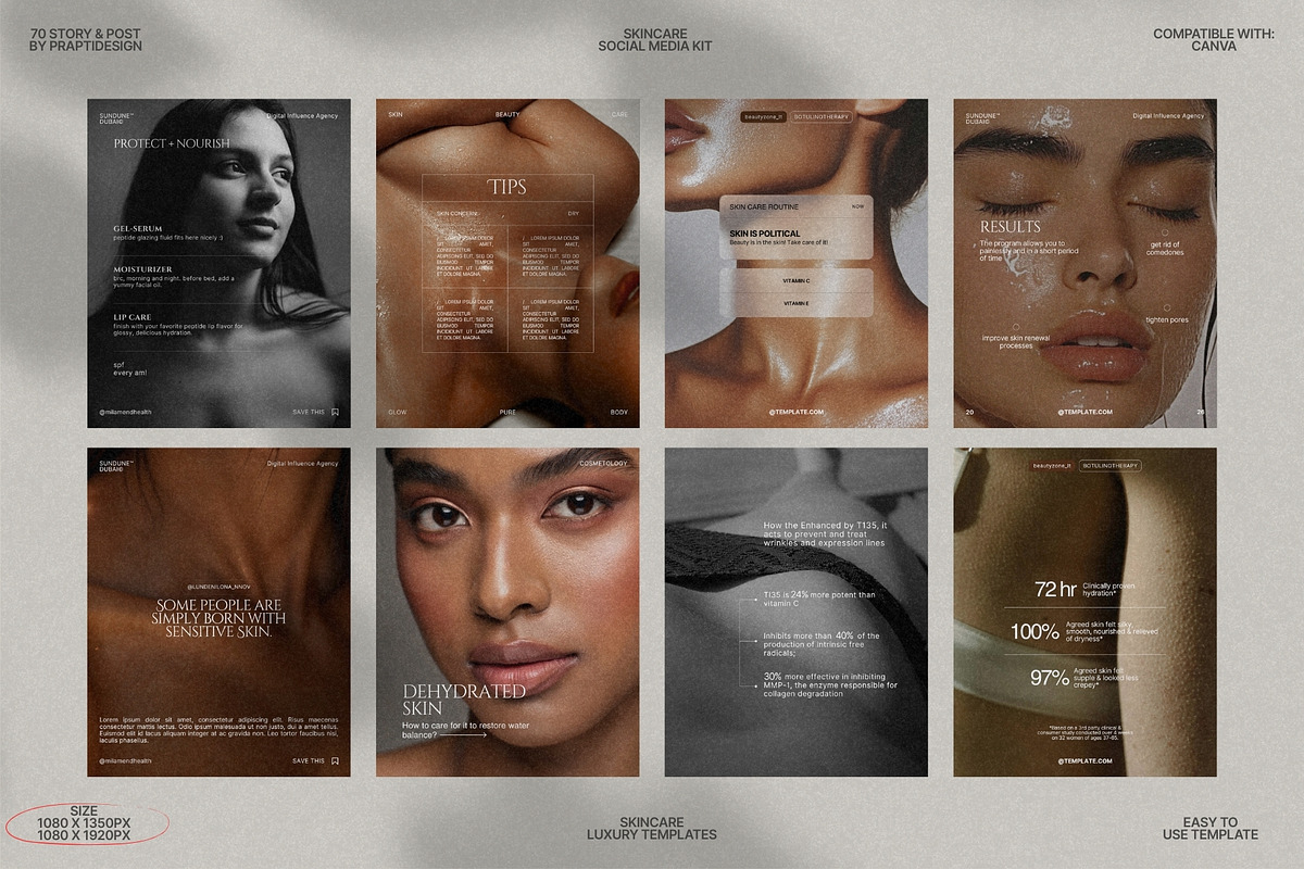 Skincare Story & Post Kit Canva preview 4