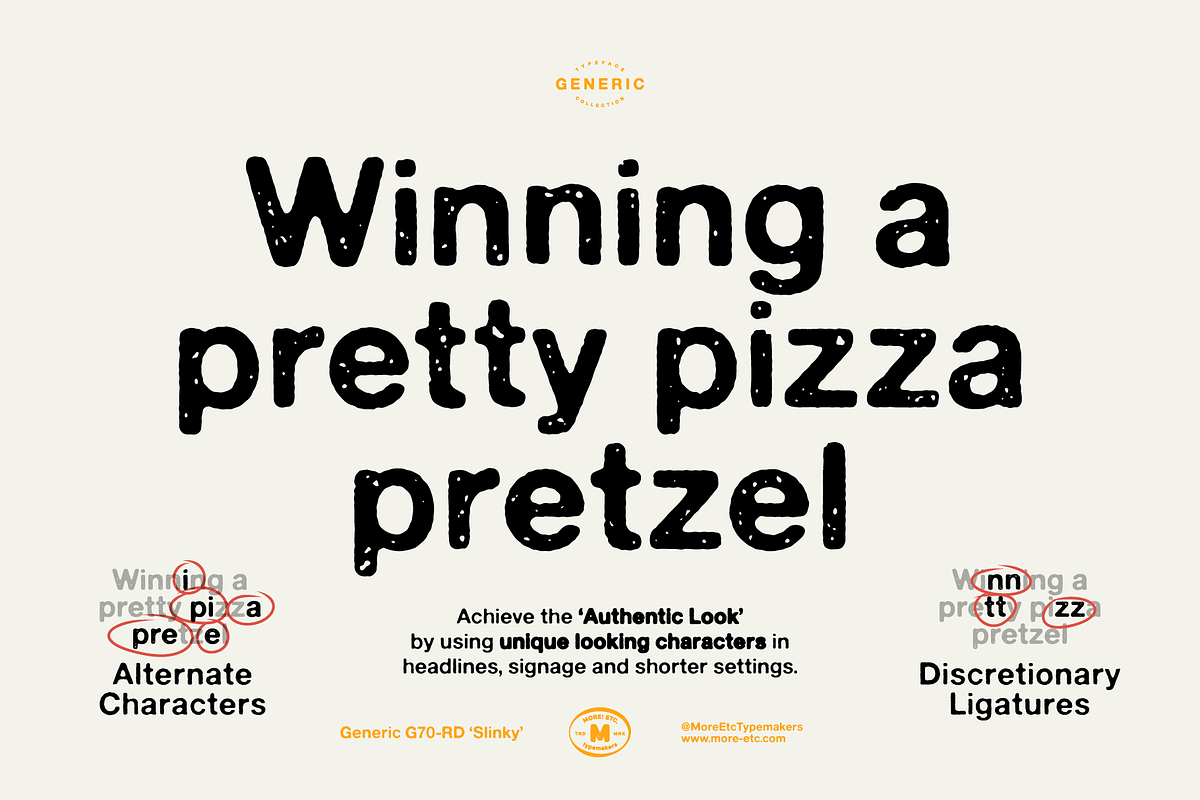 Generic G70-RD 'Slinky', a Sans Serif Font by More Etc. Studios (Photo 4 of 8)