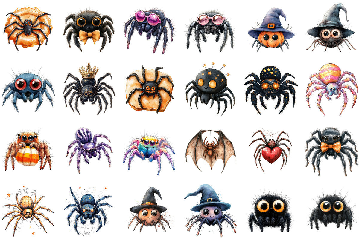 Halloween Clipart, Spider Clipart PN, an Illustration by Sublimation Artist (Photo 2 of 6)