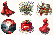 Little Red Riding Hood Watercolor, an Illustration by Pixels.Craft (Thumbnail 2 of 7)