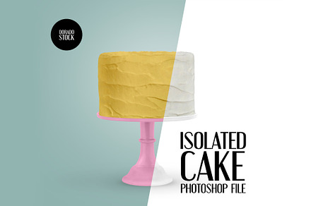 Isolated cake topper mockup