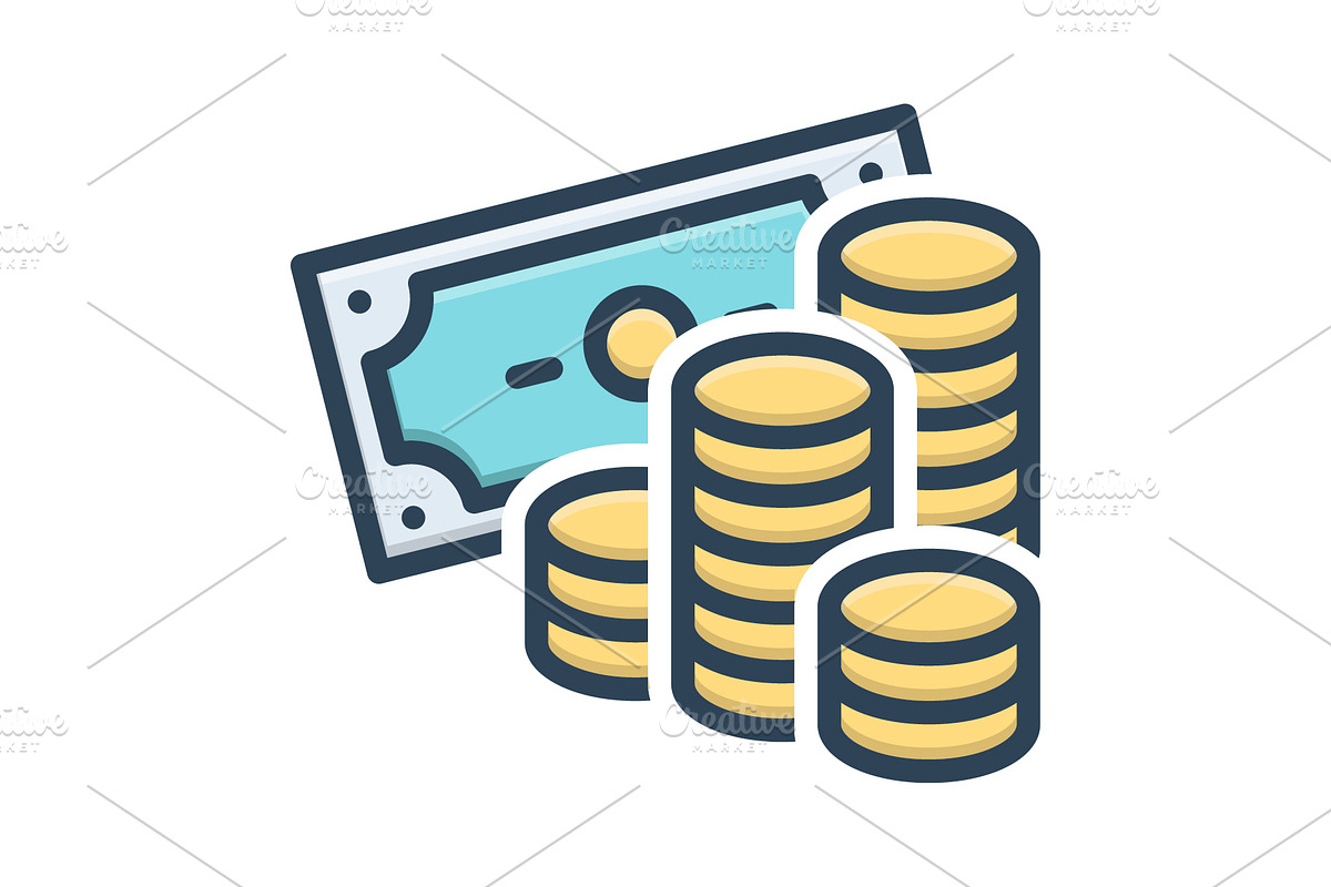 Earning coin color icon, a Duotone Icon by Creative priyanka