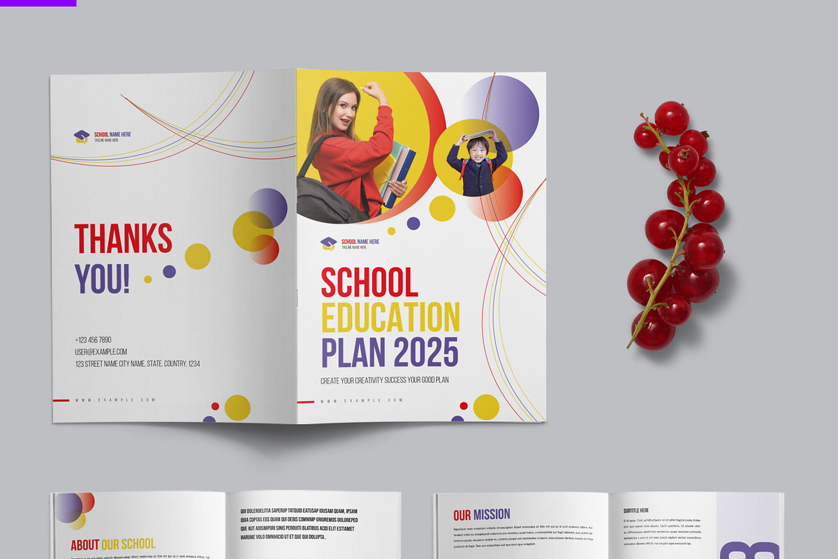 School Education Plan Brochure, a Brochure Template by ContestDesign (Photo 2 of 4)