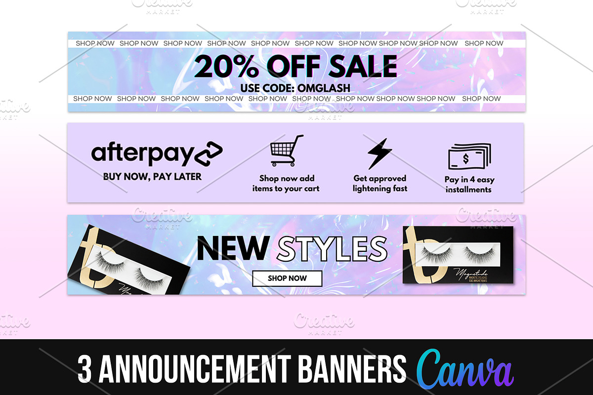 DIY Web Banner Set: Holo Film, a Landing Page Template by beautybosslab™ (Photo 3 of 5)