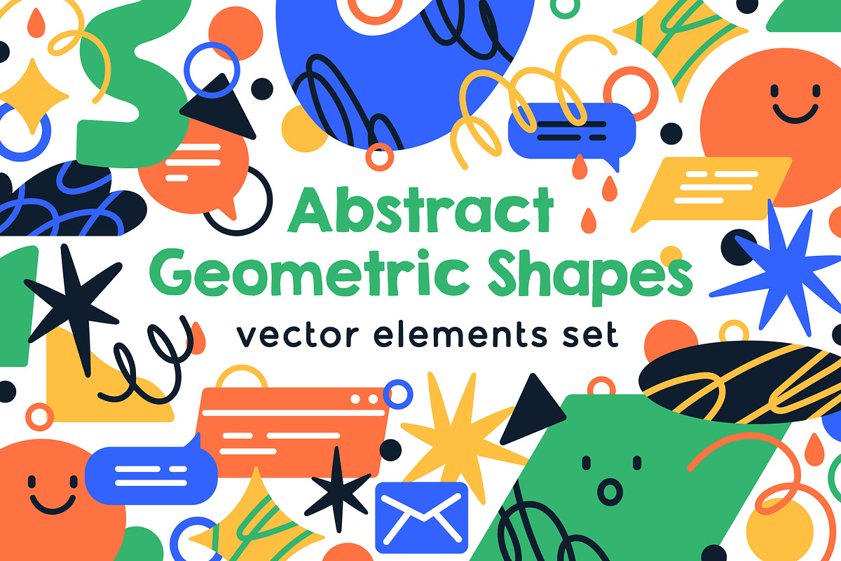 Cute abstract geometric shapes set, an Object Illustration by Good Studio (Photo 1 of 3)