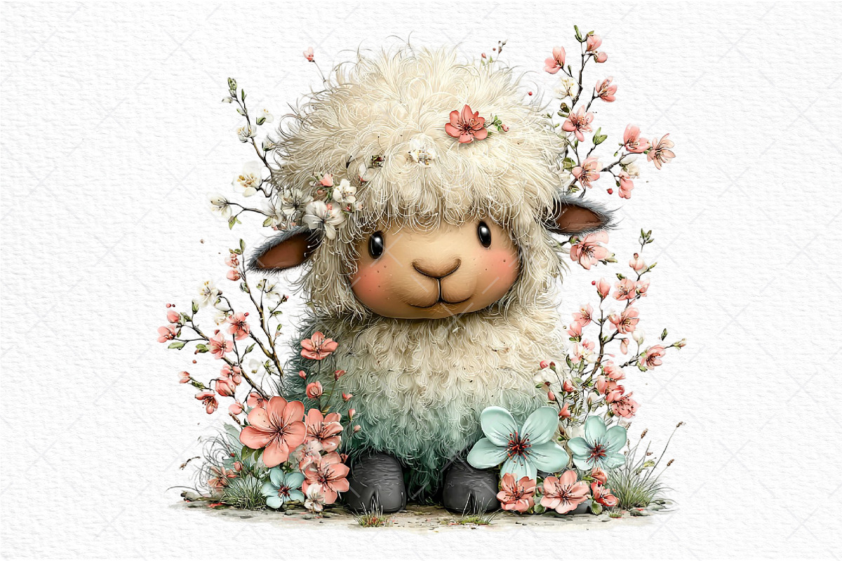 Whimsical Easter Sheep Clipart, an Illustration by Craft Nest (Photo 9 of 11)