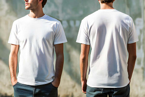 white t-shirt, front and back, a Templates & Theme by VetalStock