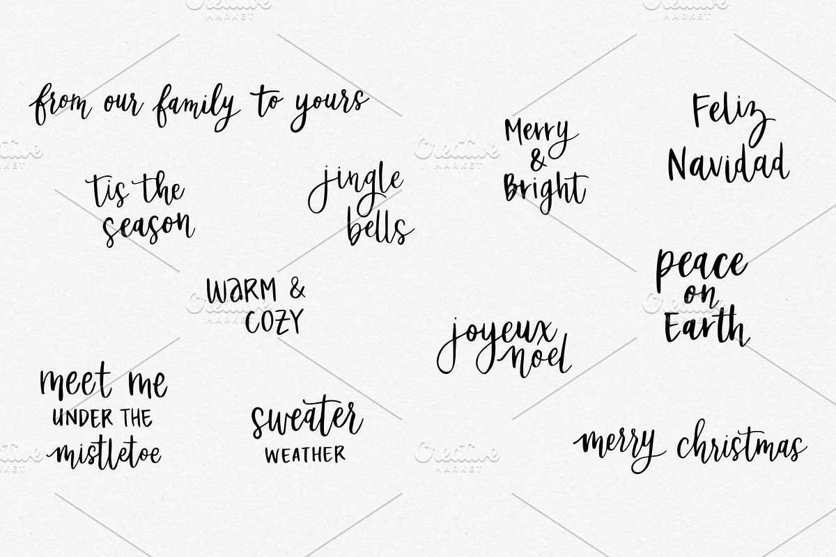 SALE Holiday Lettering & Clipart Kit, an Illustration by Jane Yu Designs (Photo 2 of 12)