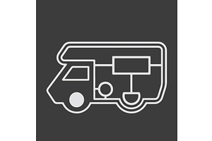 Vector Icon sticker of the motorhome, an Icon by Illustrations&photos