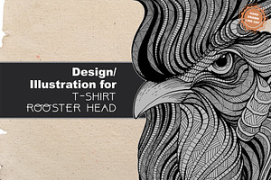 Rooster T-shirt design (Hand drawn)