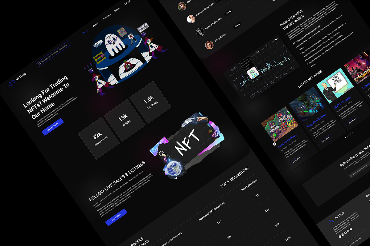 NFT Landing Page Design, a Landing Page Template by Design Valley