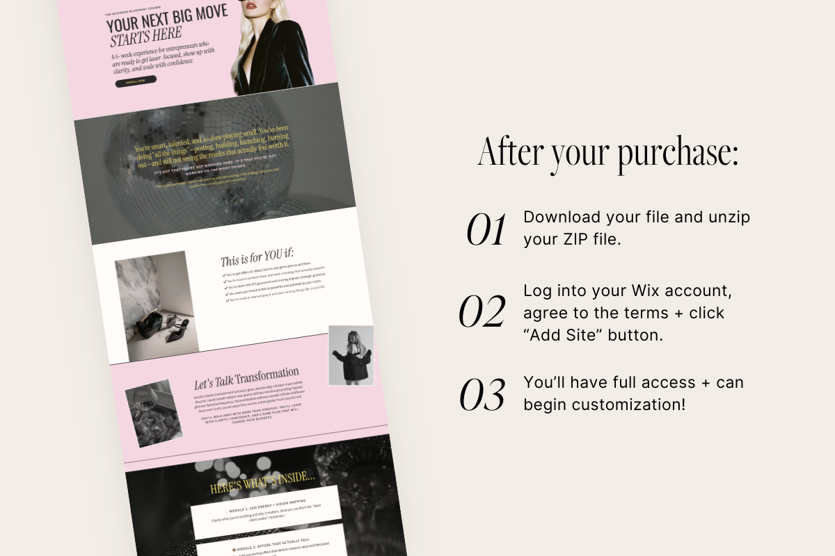 MIMOSA | Wix Website Template preview 7