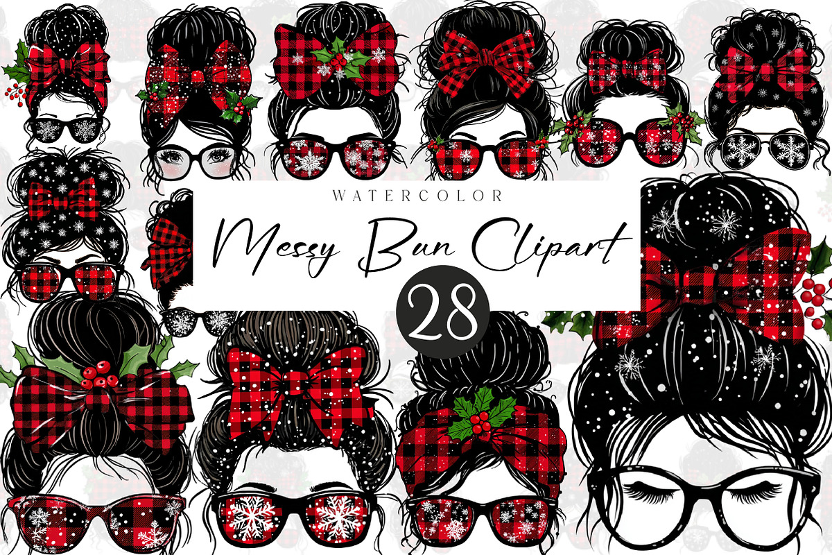Messy bun clip-art, an Illustration by CreationArt (Photo 1 of 5)