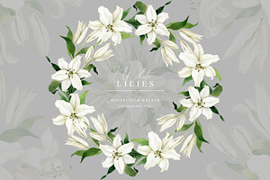 White Lilies Watercolor Set