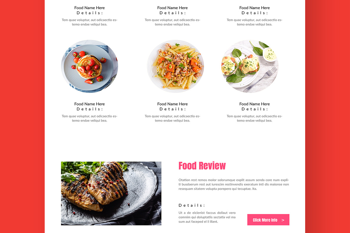Food Agency Landing Page Layout, an UI Kit Template by CreativeShaper (Photo 5 of 6)
