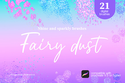 Fairy dust sparkly brushes procreate, a Brush Add-On by Eliza Moreno Illustration