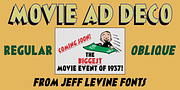 Movie Ad Deco JNL, a Sans Serif Font by Jeff Levine Fonts (Thumbnail 1 of 5)