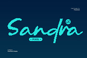 CS Sandra Pixel, a Script Font by Craft Supply Co. (Thumbnail 1 of 8)