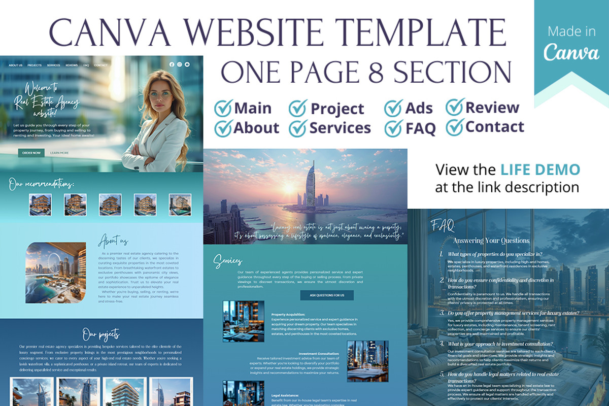 Canva Website for Real Estate Agency, a Landing Page Template by Lenka_X (Photo 2 of 2)