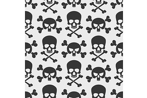 Fashion Seamless Pattern With Skulls