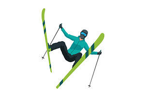Skier, icon. Sportsman doing, a Sport Illustration by Things for designers