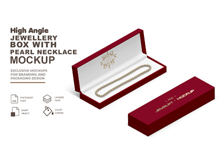 Jewelry Box With Necklace Mockup, a Packaging Mockup by GraphicsPixel