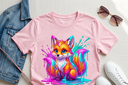 Cute Rainbow Paint Drip Fox, a Shirt Mockup by Vector Stall (Thumbnail 4 of 15)