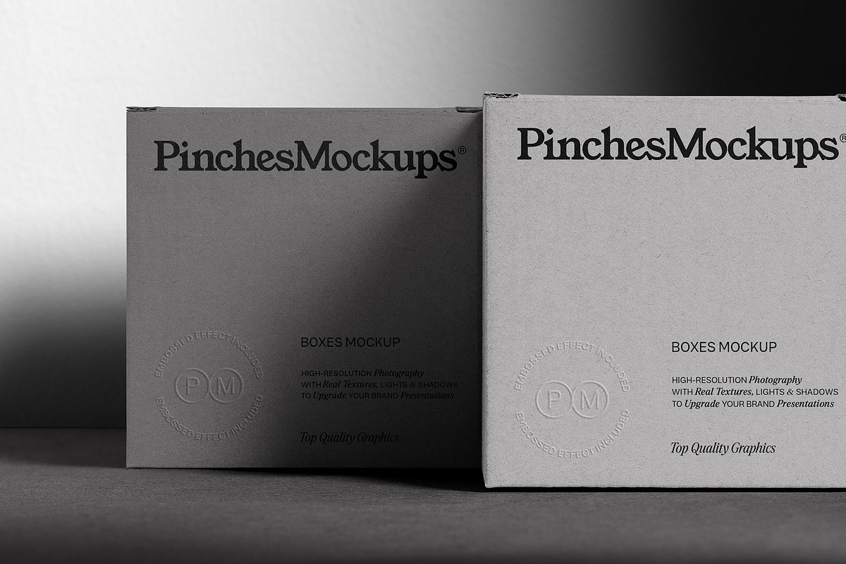 Embossed Square Boxes Mockup PMBM18, a Packaging Mockup by PinchesMockups© (Photo 3 of 6)