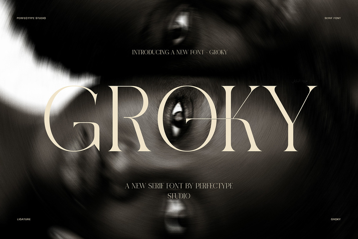 Groky Elegant Ligature Serif Font, a Serif Font by Perfectype (Photo 1 of 8)