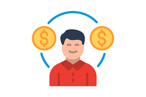 Cash flow Flat Icon, a Duotone Icon by Pexelpy