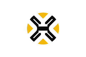 letter H techno futuristic logo, a Branding & Logo Template by Rasagama Studio