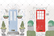 Watercolour Front Door Creator,, a Decorative Illustration by CommercialCliparts (Thumbnail 3 of 3)