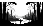 Nature Landscape Silhouette Vector B, an Illustration by Designer_Momina (Thumbnail 44 of 51)