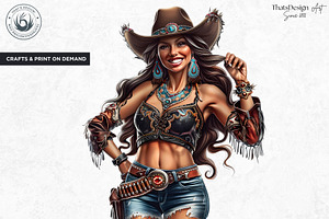 Native Spirit Cowgirls Clipart Set