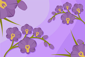 orchid flower landscaped vector, a Decorative Illustration by zyxroun shop