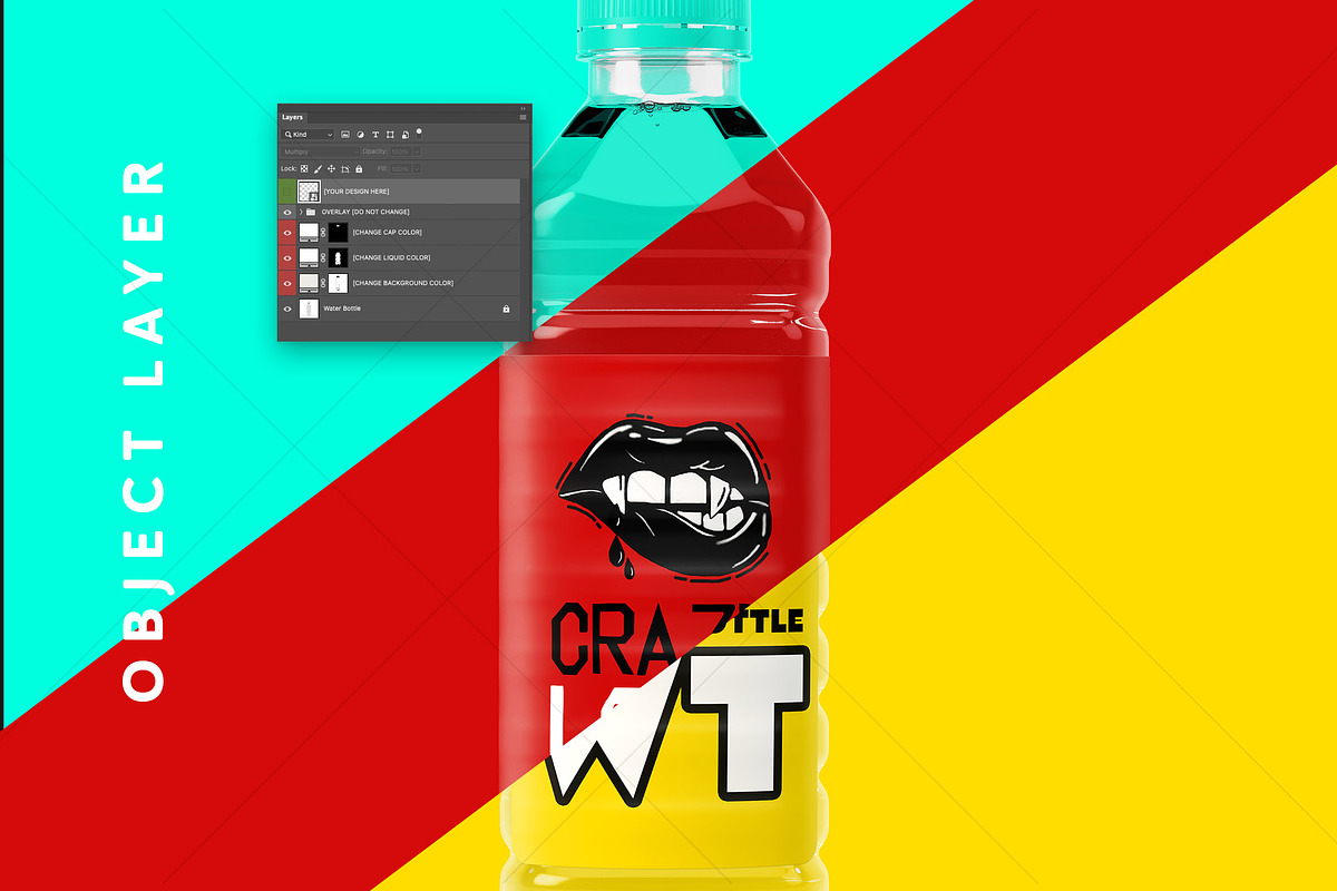 Photoshop Bottle Mockup PSD, a Packaging Mockup by LESZ Design (Photo 2 of 7)