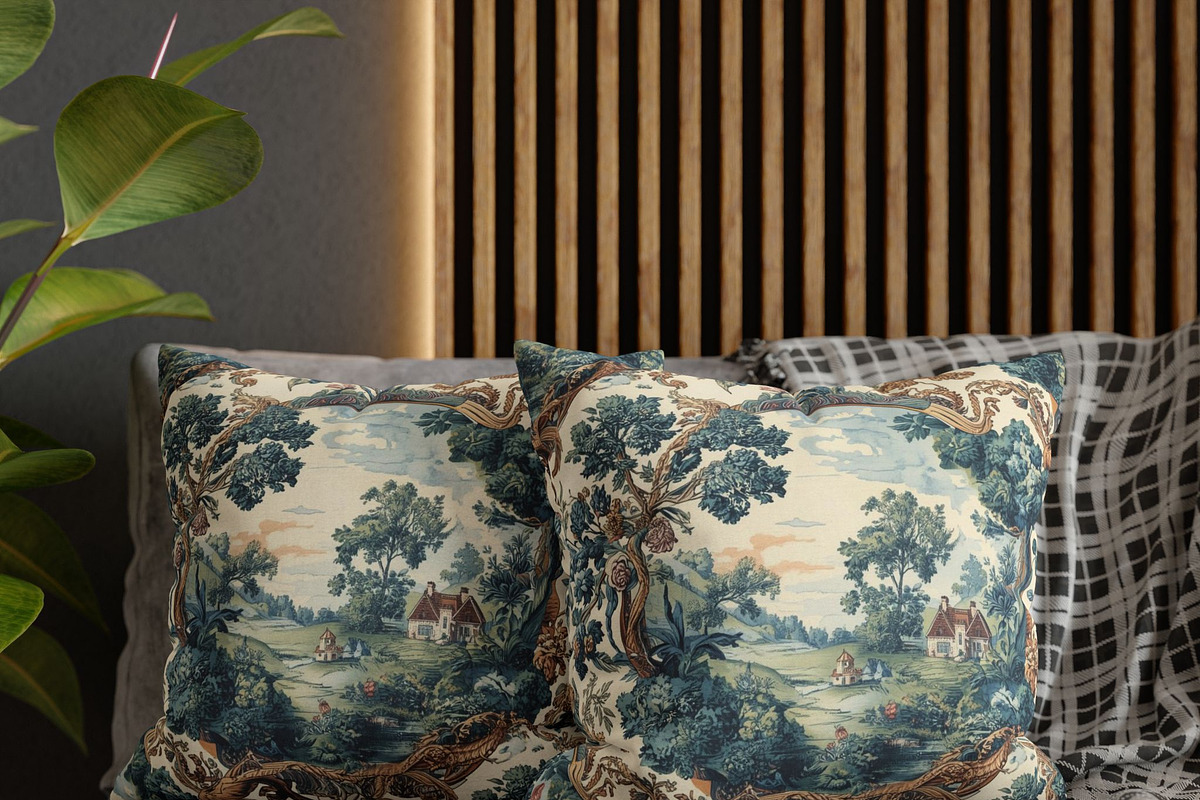 Colorful Toile de Jouy Pattern, a Pattern Graphic by elfy creative (Photo 1 of 3)