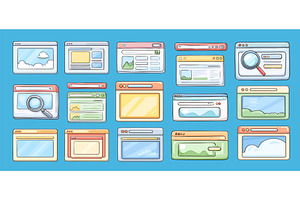Retro web windows. Vintage browser, a Technology Illustration by Stock-Smart-Start