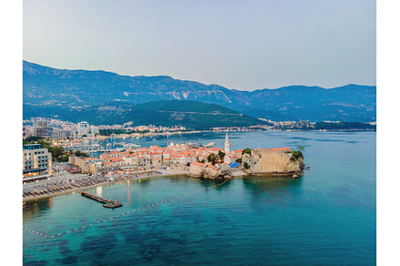 Budva city lights from Montenegro, an Architecture Photo by Elizaveta Galitskaya