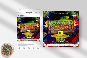 Summer Beach Night Instagram PSD