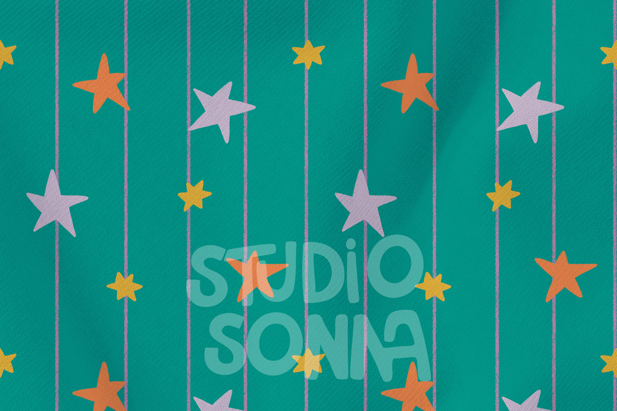 December Stars Green, a Pattern Graphic by StudioSonna (Photo 2 of 3)