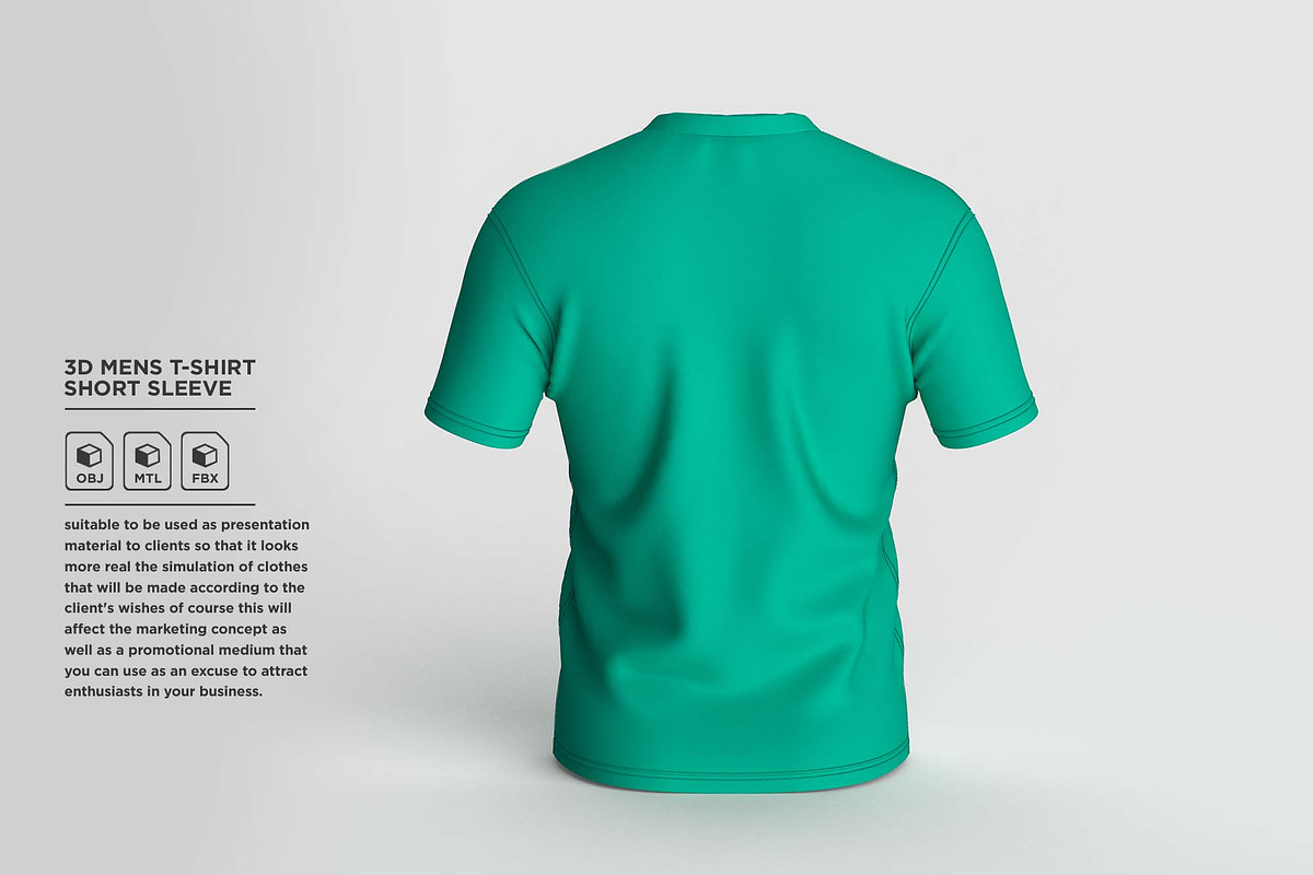 3D Mens T-Shirt Short Sleeve, an Object 3D Model by 3D Resource (Photo 4 of 5)