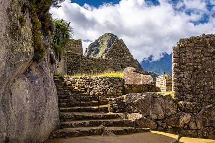 Ancient terraces and stone walls inside the Machu Picchu site in, an Architecture Photo by GoodGoods
