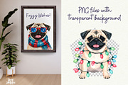 Retro Pugmas Clipart, a Seasonal Illustration by Anna Design Studio (Thumbnail 6 of 12)