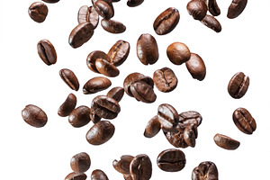 Coffee beans falling down, a Food & Drink Photo by Volff