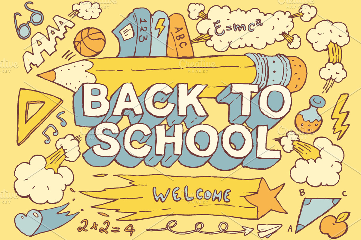 Back to school background, an Education Illustration by TheMountBirdStudio