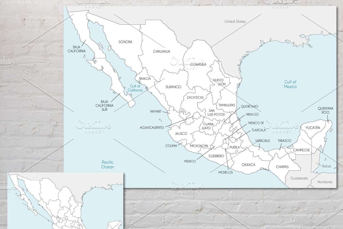 8x Mexico Vector Maps, an Illustration by asantosg (Photo 5 of 5)