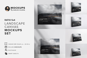 Canvas Ratio 5x4 Mockups Set, a Print Template by Mockups by Carlos Viloria