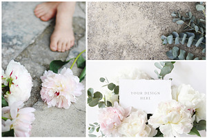 Vintage Peony Wedding Mockups Bundle