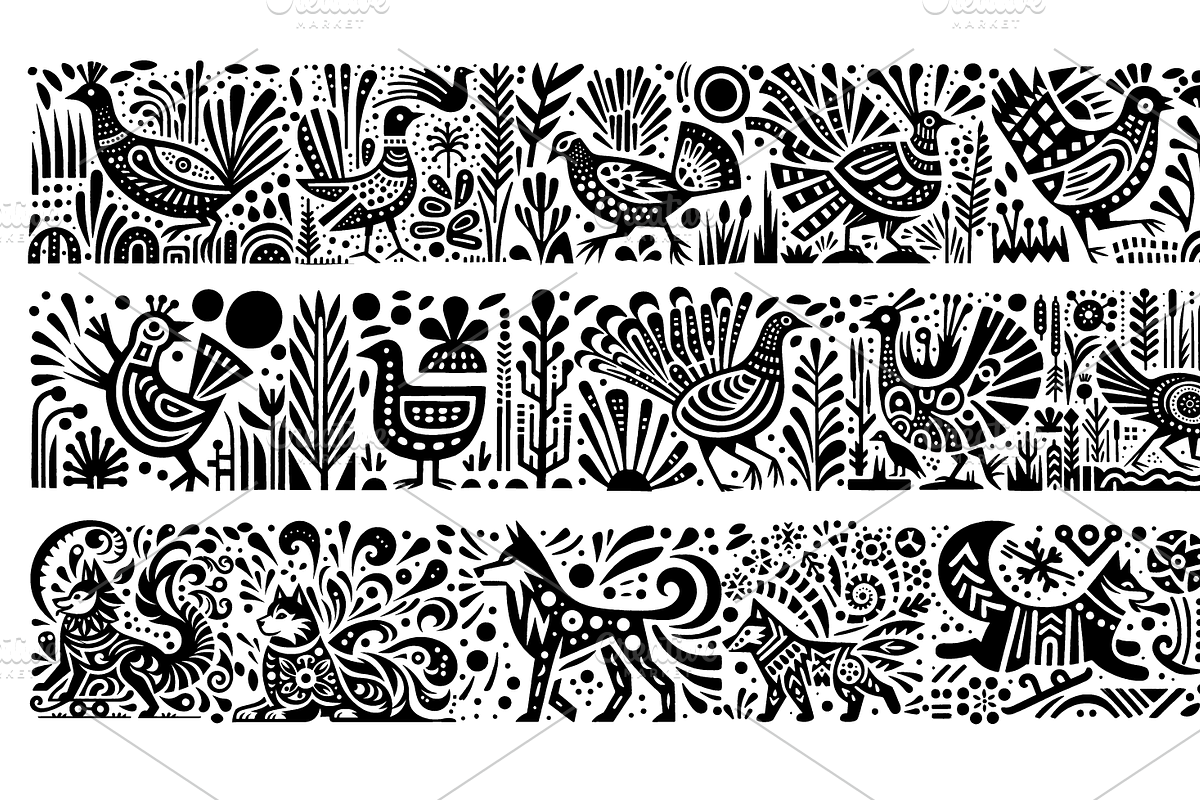 Vintage Animals and Fish Folk Art, an Illustration by devastd (Photo 14 of 30)
